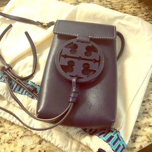 Navy Blue Tory Burch Crossbody Cell Phone Holder